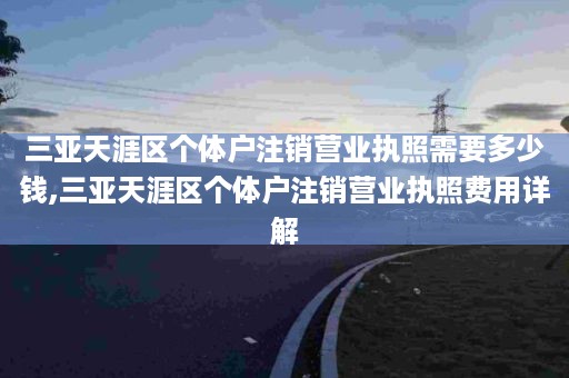 三亚天涯区个体户注销营业执照需要多少钱,三亚天涯区个体户注销营业执照费用详解
