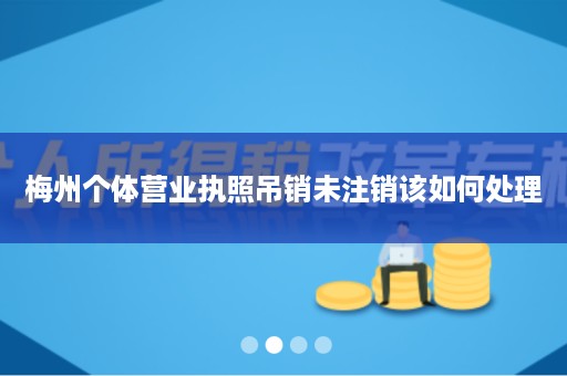 梅州个体营业执照吊销未注销该如何处理