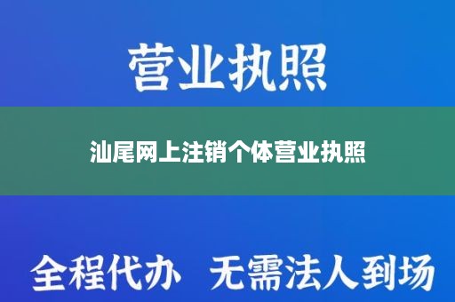汕尾网上注销个体营业执照