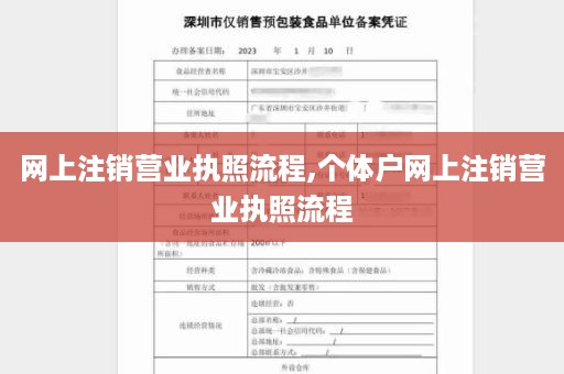 网上注销营业执照流程,个体户网上注销营业执照流程