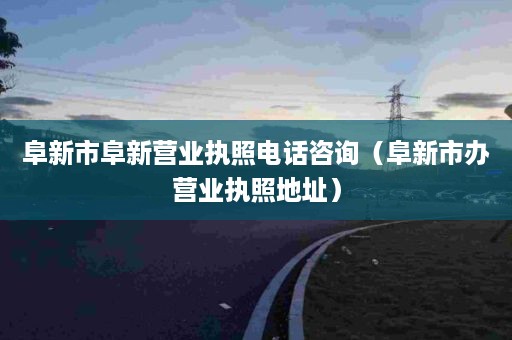 阜新市阜新营业执照电话咨询（阜新市办营业执照地址）