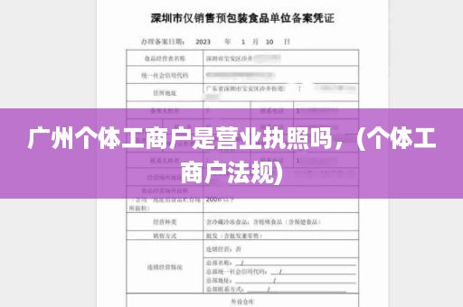 广州个体工商户是营业执照吗，(个体工商户法规)