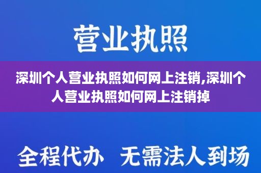 深圳个人营业执照如何网上注销,深圳个人营业执照如何网上注销掉