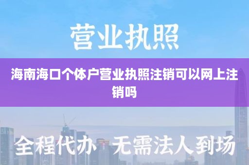 海南海口个体户营业执照注销可以网上注销吗