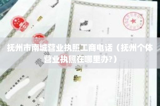 抚州市南城营业执照工商电话（抚州个体营业执照在哪里办?）
