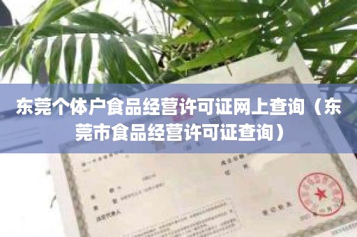 东莞个体户食品经营许可证网上查询（东莞市食品经营许可证查询）