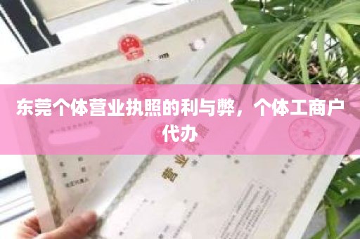 东莞个体营业执照的利与弊，个体工商户代办