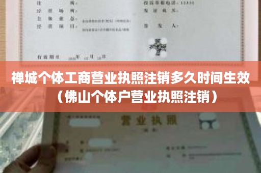 禅城个体工商营业执照注销多久时间生效（佛山个体户营业执照注销）