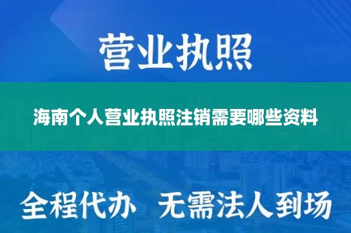 海南个人营业执照注销需要哪些资料