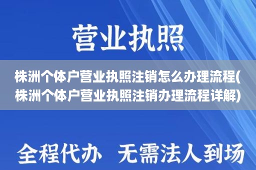 株洲个体户营业执照注销怎么办理流程(株洲个体户营业执照注销办理流程详解)