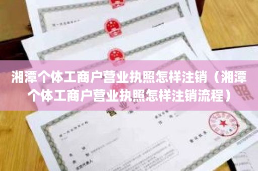 湘潭个体工商户营业执照怎样注销（湘潭个体工商户营业执照怎样注销流程）