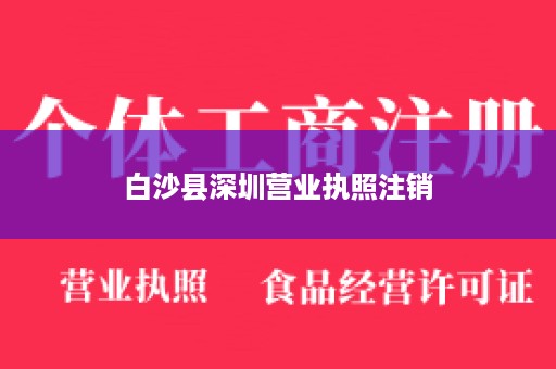 白沙县深圳营业执照注销