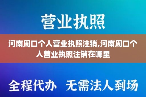 河南周口个人营业执照注销,河南周口个人营业执照注销在哪里