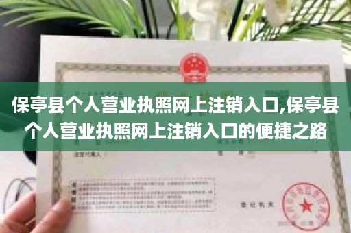 保亭县个人营业执照网上注销入口,保亭县个人营业执照网上注销入口的便捷之路