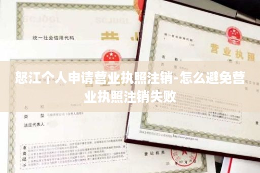 怒江个人申请营业执照注销-怎么避免营业执照注销失败