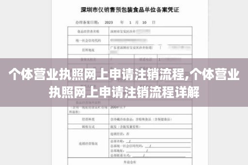 个体营业执照网上申请注销流程,个体营业执照网上申请注销流程详解
