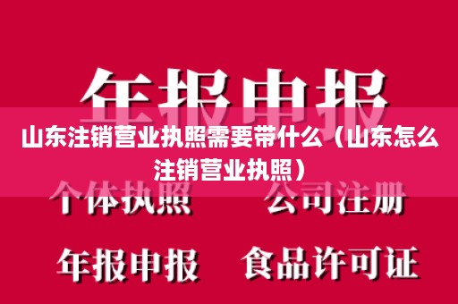 山东注销营业执照需要带什么（山东怎么注销营业执照）