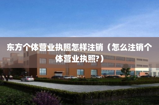 东方个体营业执照怎样注销（怎么注销个体营业执照?）