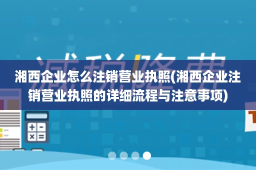 湘西企业怎么注销营业执照(湘西企业注销营业执照的详细流程与注意事项)