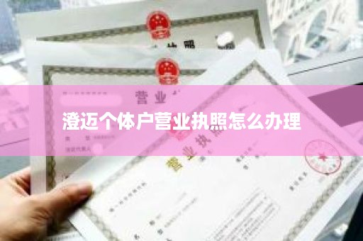 澄迈个体户营业执照怎么办理