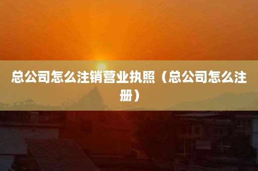 总公司怎么注销营业执照（总公司怎么注册）