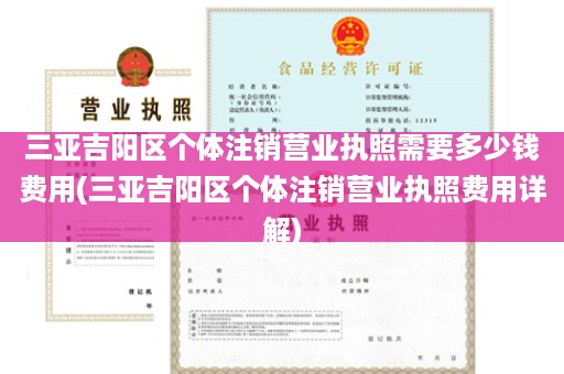 三亚吉阳区个体注销营业执照需要多少钱费用(三亚吉阳区个体注销营业执照费用详解)