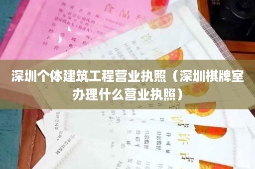 深圳个体建筑工程营业执照（深圳棋牌室办理什么营业执照）