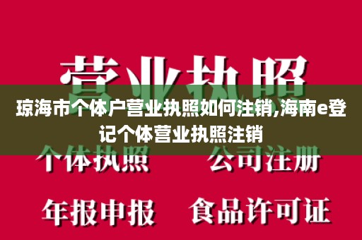 琼海市个体户营业执照如何注销,海南e登记个体营业执照注销