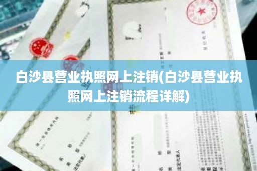 白沙县营业执照网上注销(白沙县营业执照网上注销流程详解)
