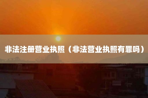 非法注册营业执照（非法营业执照有罪吗）
