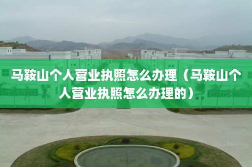 马鞍山个人营业执照怎么办理（马鞍山个人营业执照怎么办理的）
