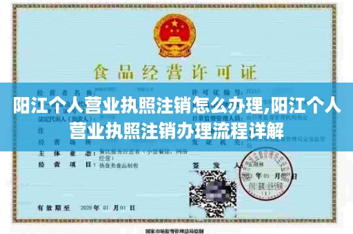 阳江个人营业执照注销怎么办理,阳江个人营业执照注销办理流程详解