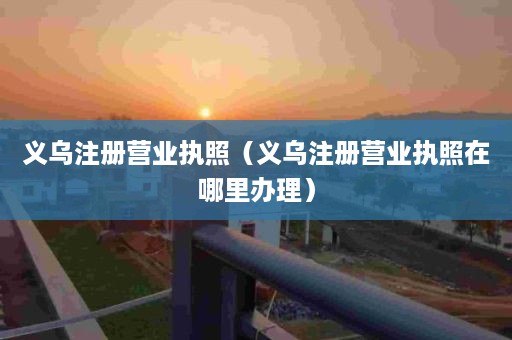 义乌注册营业执照（义乌注册营业执照在哪里办理）