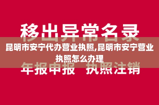 昆明市安宁代办营业执照,昆明市安宁营业执照怎么办理