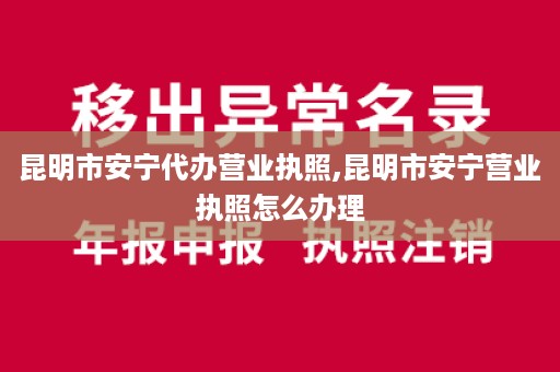 昆明市安宁代办营业执照,昆明市安宁营业执照怎么办理