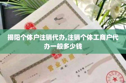 揭阳个体户注销代办,注销个体工商户代办一般多少钱