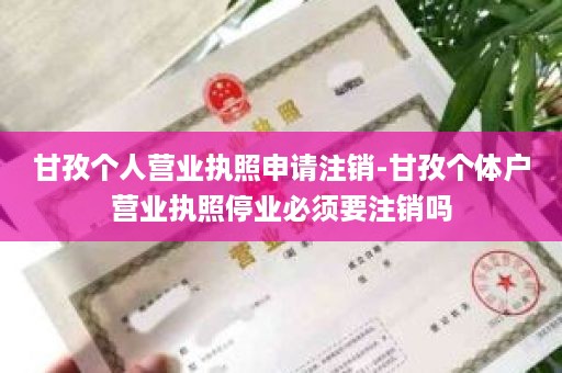 甘孜个人营业执照申请注销-甘孜个体户营业执照停业必须要注销吗