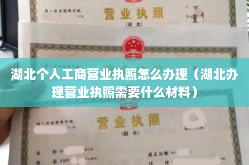 湖北个人工商营业执照怎么办理（湖北办理营业执照需要什么材料）