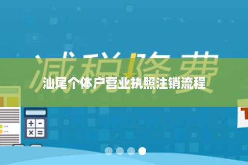 汕尾个体户营业执照注销流程