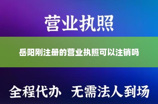 岳阳刚注册的营业执照可以注销吗