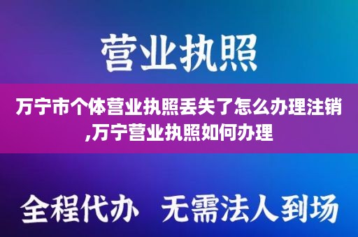 万宁市个体营业执照丢失了怎么办理注销,万宁营业执照如何办理
