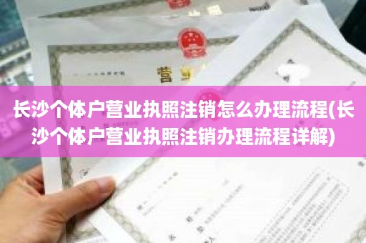 长沙个体户营业执照注销怎么办理流程(长沙个体户营业执照注销办理流程详解)