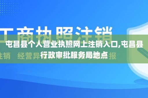 屯昌县个人营业执照网上注销入口,屯昌县行政审批服务局地点