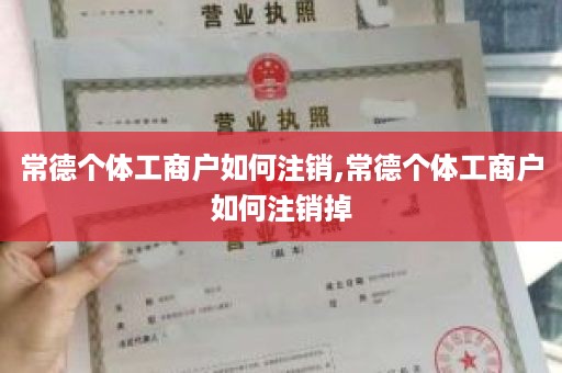 常德个体工商户如何注销,常德个体工商户如何注销掉