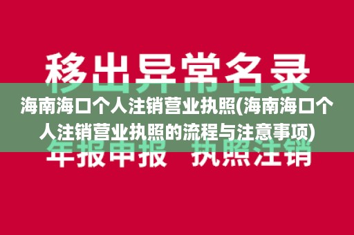 海南海口个人注销营业执照(海南海口个人注销营业执照的流程与注意事项)