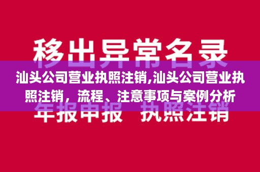 汕头公司营业执照注销,汕头公司营业执照注销，流程、注意事项与案例分析