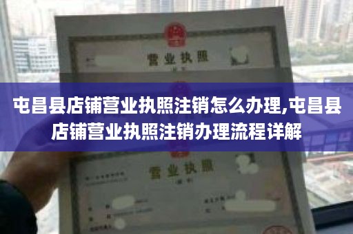 屯昌县店铺营业执照注销怎么办理,屯昌县店铺营业执照注销办理流程详解