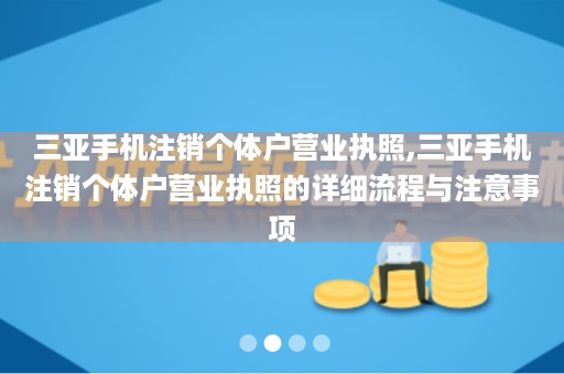 三亚手机注销个体户营业执照,三亚手机注销个体户营业执照的详细流程与注意事项
