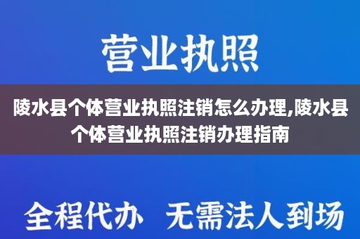 陵水县个体营业执照注销怎么办理,陵水县个体营业执照注销办理指南