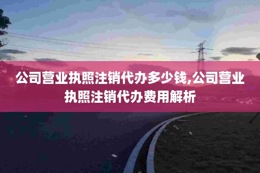 公司营业执照注销代办多少钱,公司营业执照注销代办费用解析